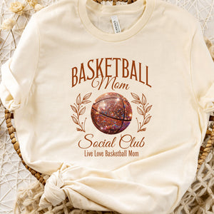 Basketball Mama Social Club Natural Color T Shirt