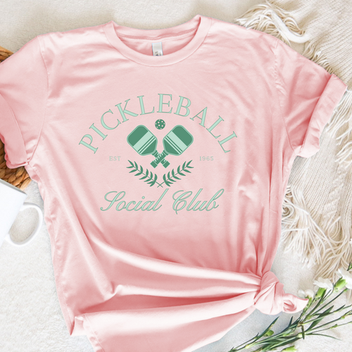 Pickleball Social Club Pink T Shirt By Dry Ground Mercantile