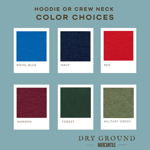 Crew Neck Sweatshirt Or Hoodie Color Chart