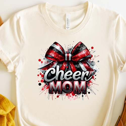 Cheer Mom Natural Color Bella Canvas T Shirt