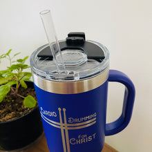 Load image into Gallery viewer, 40 oz travel mug with clear lid and straw