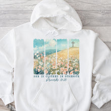 Load image into Gallery viewer, Clothed With Strength Proverbs Hoodie White