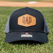 Load image into Gallery viewer, Black cap with 'DAD' patch and Richardson logo