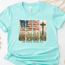 Load image into Gallery viewer, One Nation Under God Bella Canvas Ice Blue T Shirt
