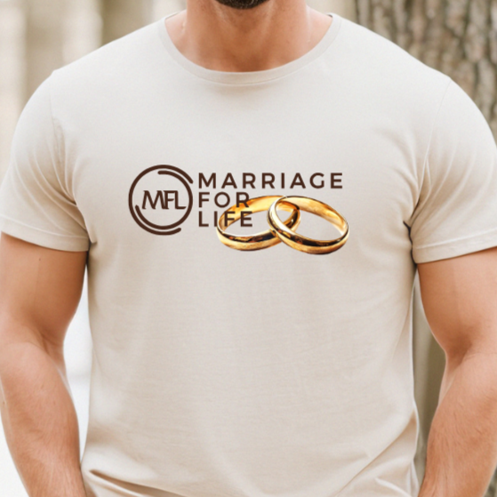 Marriage For Life With Rings Natural Color T Shirt