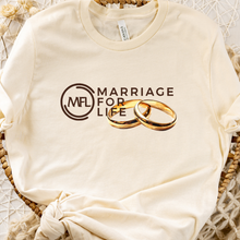 Load image into Gallery viewer, Marriage For Life With Rings Heather Natural T Shirt