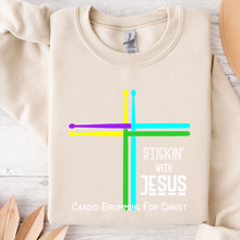 Load image into Gallery viewer, Stickin With Jesus Crew Neck Sweatshirt Cream