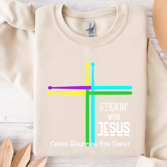 Stickin With Jesus Crew Neck Sweatshirt Cream