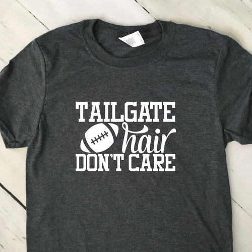 Tailgate Hair Don't Care Short Sleeve T Shirt Dark Heather Gray