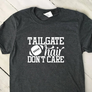 Tailgate Hair Don't Care Short Sleeve T Shirt Dark Heather Gray