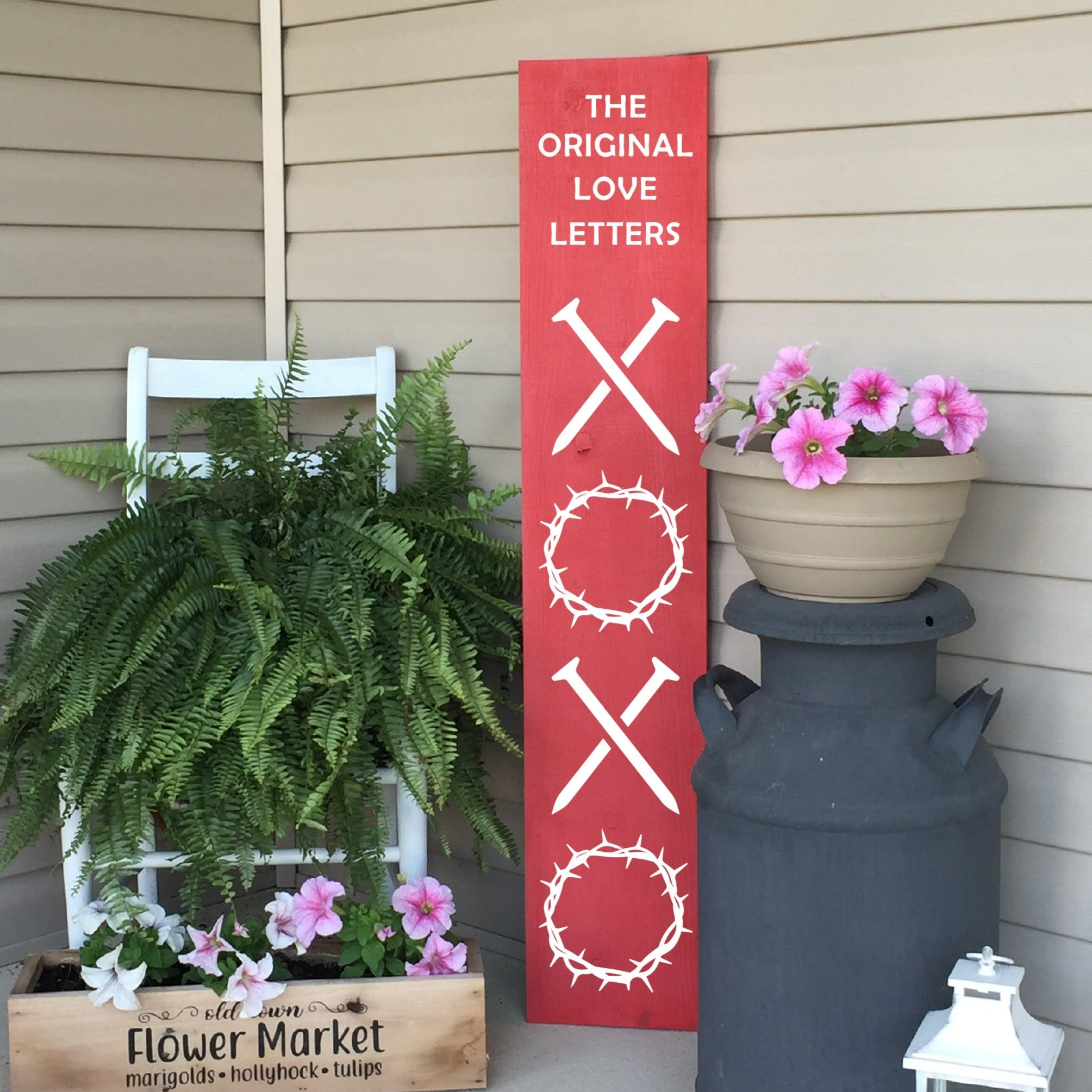 The Original Love Letters XOXO Christian Porch Welcome Leaner Sign